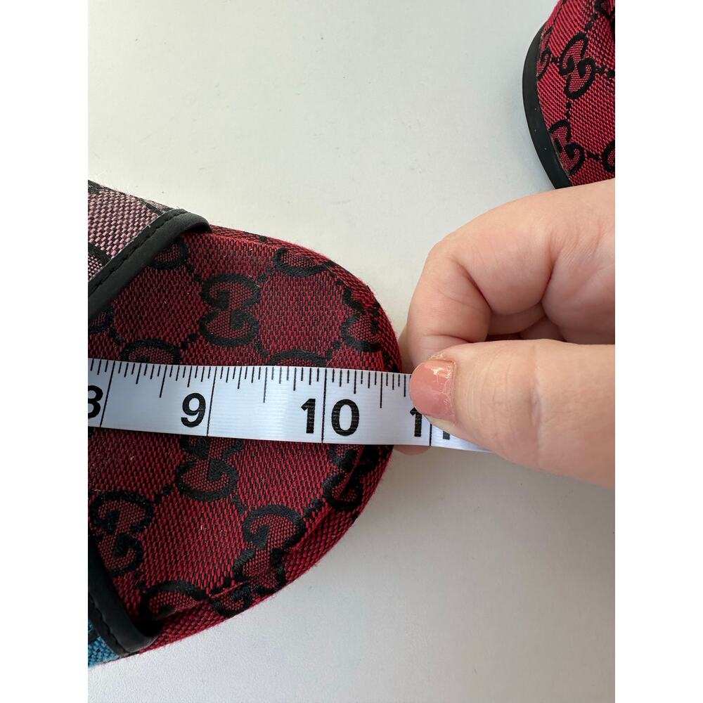Gucci (EUR 41/US 10) GG Monogram Platform Slide Sandals - Red Logo Designer - Picture 11 of 11